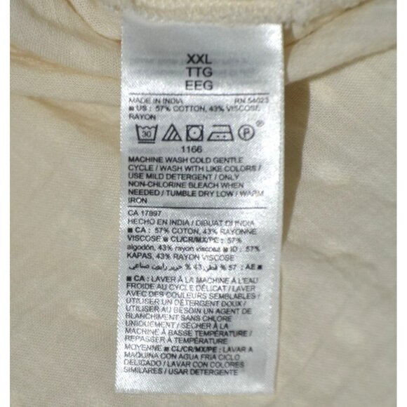 Old Navy Top XXL Plus Pintuck Blouse Cottagecore Peasant Cream Swiss Dot Casual - Picture 8 of 9